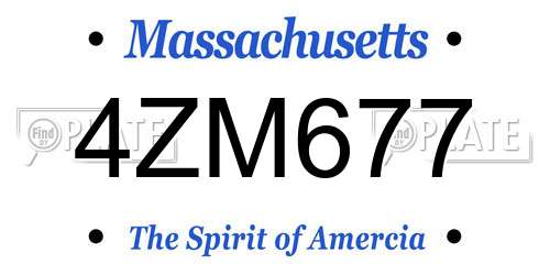 4ZM677 Massachusetts License Plate