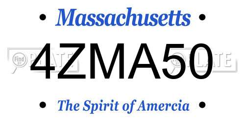 4ZMA50 Massachusetts License Plate