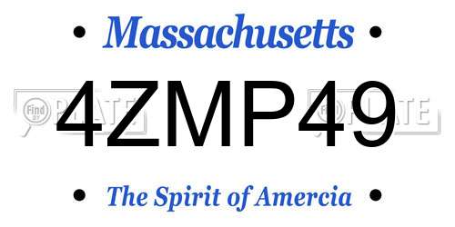 4ZMP49 Massachusetts License Plate