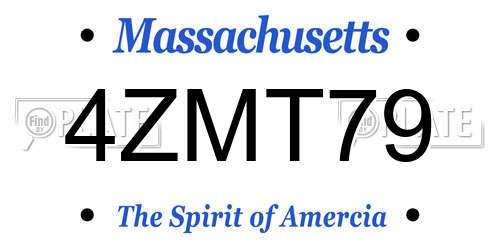 4ZMT79 Massachusetts License Plate