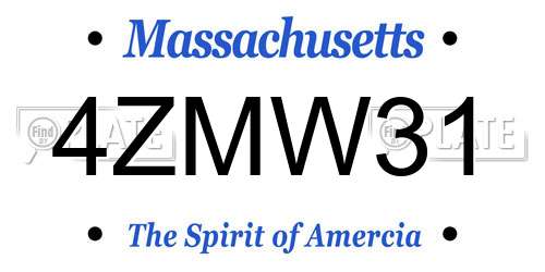 4ZMW31 Massachusetts License Plate
