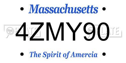 4ZMY90 Massachusetts License Plate
