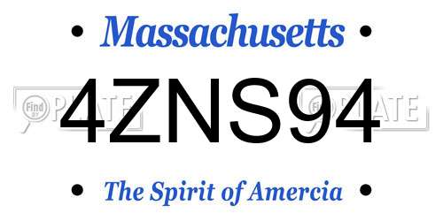 4ZNS94 Massachusetts License Plate