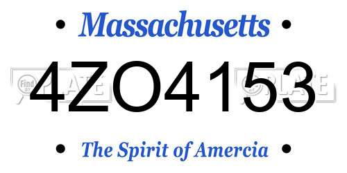 4ZO4153 Massachusetts License Plate