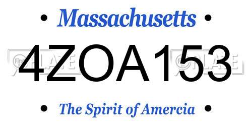 4ZOA153 Massachusetts License Plate