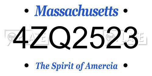 4ZQ2523 Massachusetts License Plate