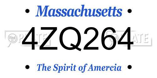 4ZQ264 Massachusetts License Plate