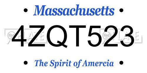 4ZQT523 Massachusetts License Plate
