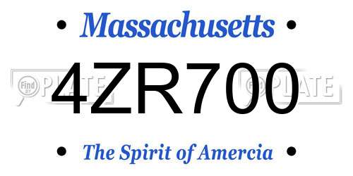 4ZR700 Massachusetts License Plate
