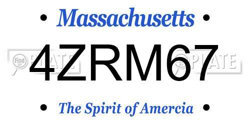 4ZRM67 Massachusetts License Plate