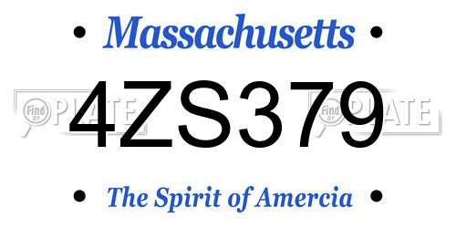 4ZS379 Massachusetts License Plate