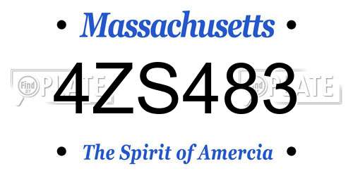 4ZS483 Massachusetts License Plate