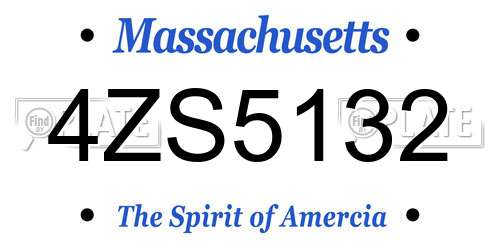 4ZS5132 Massachusetts License Plate
