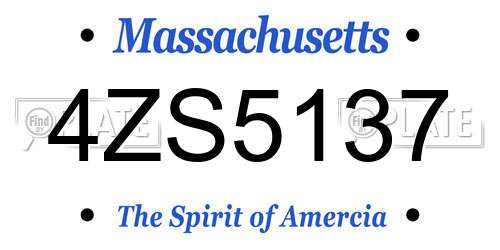 4ZS5137 Massachusetts License Plate