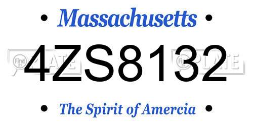 4ZS8132 Massachusetts License Plate