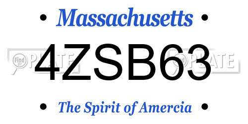 4ZSB63 Massachusetts License Plate