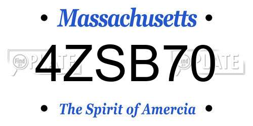 4ZSB70 Massachusetts License Plate