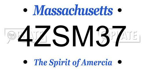 4ZSM37 Massachusetts License Plate