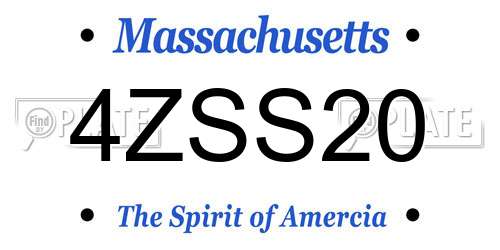 4ZSS20 Massachusetts License Plate