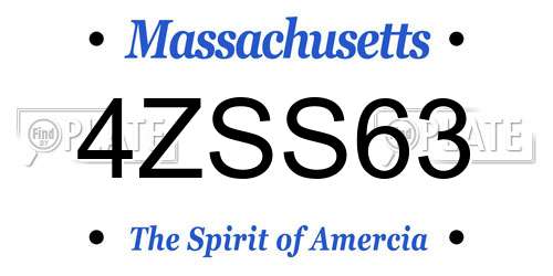 4ZSS63 Massachusetts License Plate