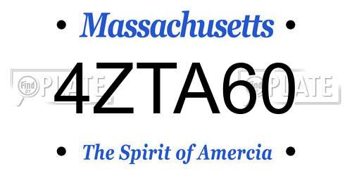 4ZTA60 Massachusetts License Plate