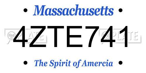 4ZTE741 Massachusetts License Plate