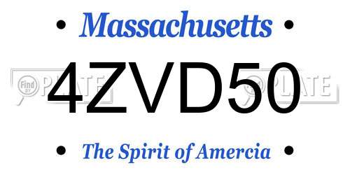4ZVD50 Massachusetts License Plate