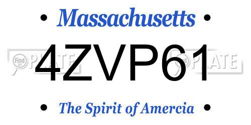 4ZVP61 Massachusetts License Plate