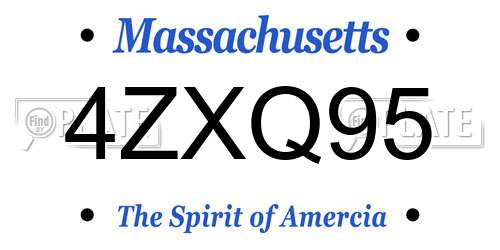 4ZXQ95 Massachusetts License Plate