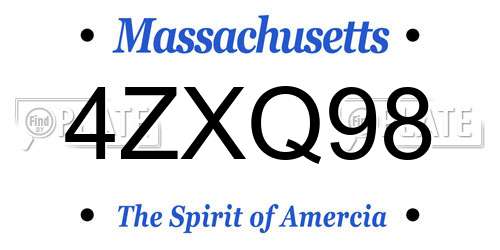 4ZXQ98 Massachusetts License Plate