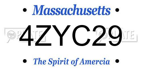 4ZYC29 Massachusetts License Plate
