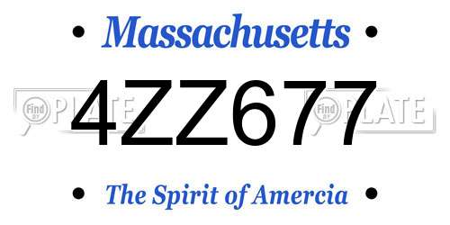 4ZZ677 Massachusetts License Plate