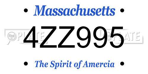 4ZZ995 Massachusetts License Plate