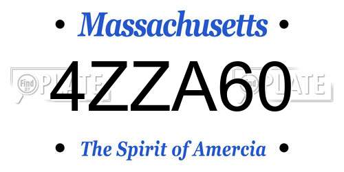 4ZZA60 Massachusetts License Plate