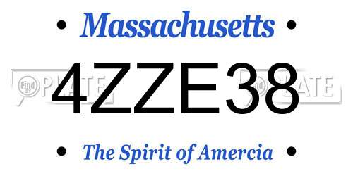 4ZZE38 Massachusetts License Plate