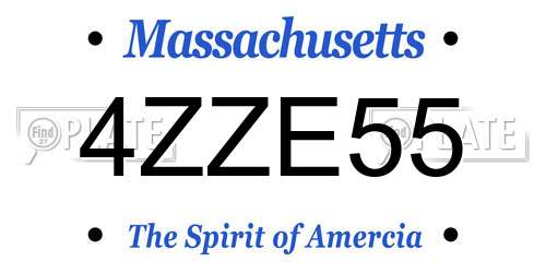 4ZZE55 Massachusetts License Plate
