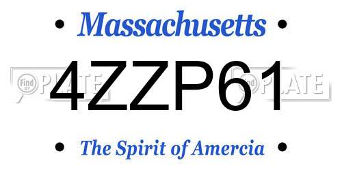 4ZZP61 Massachusetts License Plate