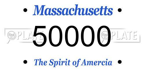 50000 Massachusetts License Plate