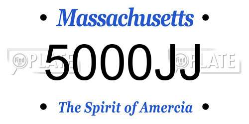 5000JJ Massachusetts License Plate