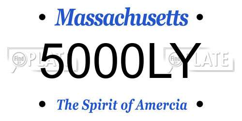 5000LY Massachusetts License Plate