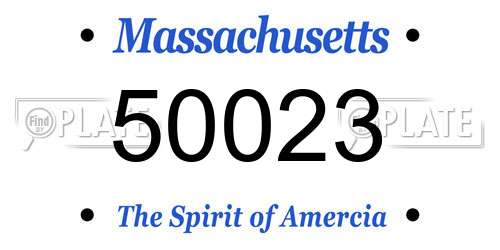 50023 Massachusetts License Plate