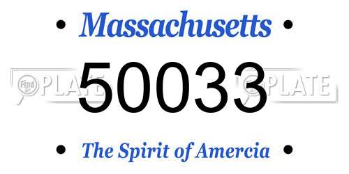 50033 Massachusetts License Plate