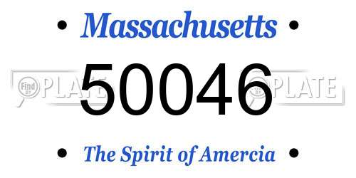 50046 Massachusetts License Plate