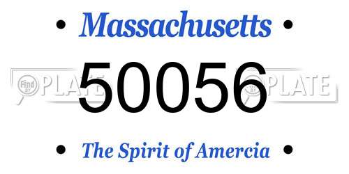 50056 Massachusetts License Plate