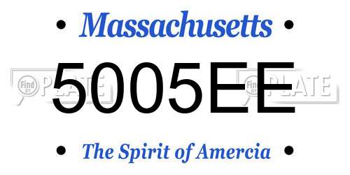 5005EE Massachusetts License Plate