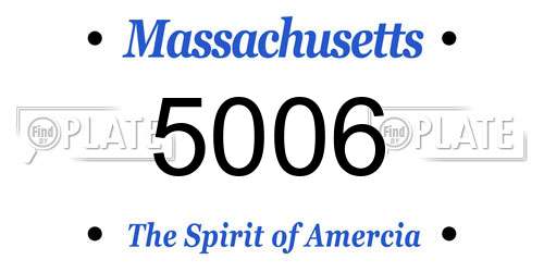 5006 Massachusetts License Plate
