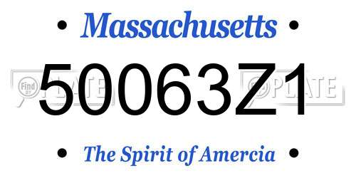 50063Z1 Massachusetts License Plate