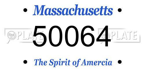 50064 Massachusetts License Plate