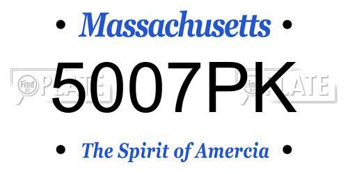 5007PK Massachusetts License Plate