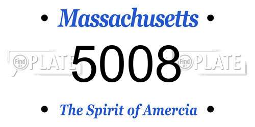 5008 Massachusetts License Plate